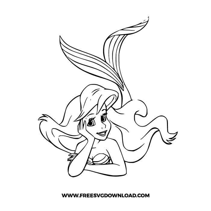 Ariel SVG & PNG, SVG Free Download, SVG files for Cricut, disney svg, disney princess svg, princess svg, disneyland svg, ariel free svg, ariel png, mermaid svg, little mermaid free svg