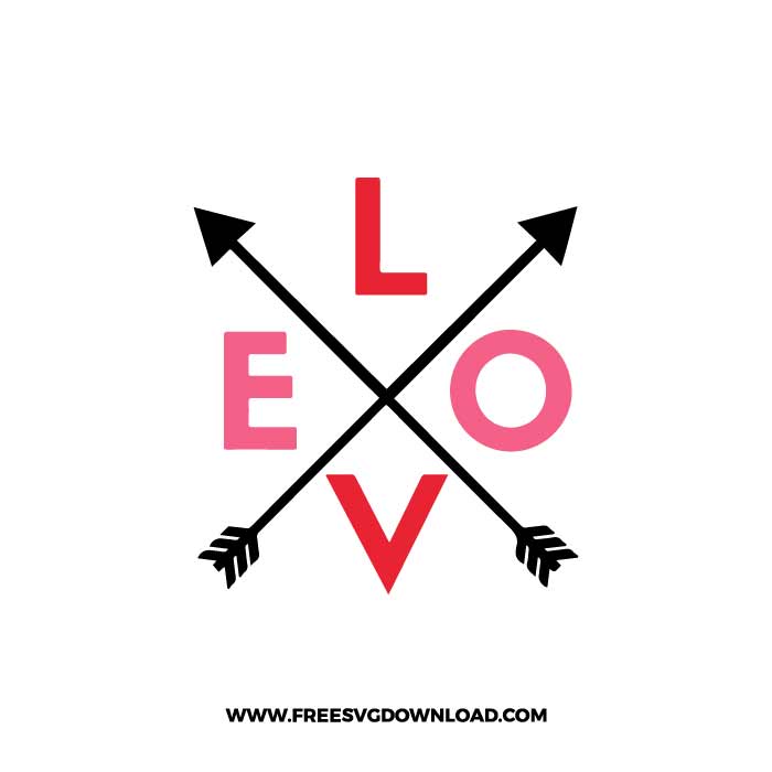 Valentines Swoosh SVG, Love Cross SVG, Valentine Day SVG