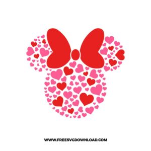 Minnie Mouse Head Heart Free SVG File