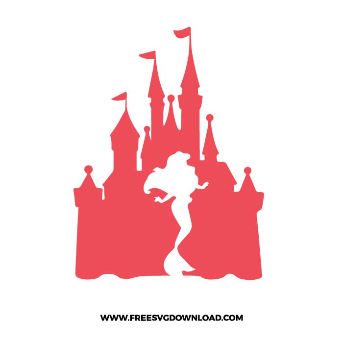 Princess Castle Ariel free SVG & PNG, SVG Free Download, svg files for cricut, svg files for Silhouette, separated svg, trending svg, disney free svg, disney princess svg, princess svg, disneyland svg, ariel svg, ariel png, mermaid svg
