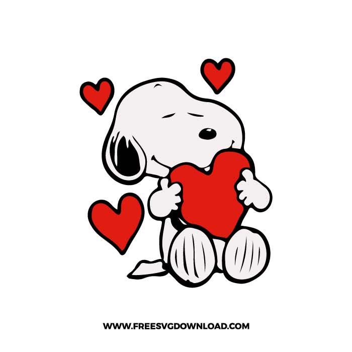 Snoopy Love SVG & PNG free Valentine cut files