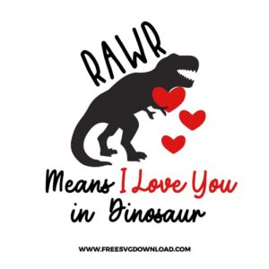 Valentine Dinosaur SVG & PNG