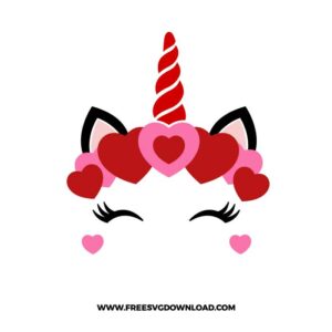 Valentine Unicorn Free SVG File