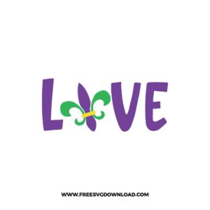 Mardi Gras Love SVG & PNG, SVG Free Download,  SVG files for cricut, mardi gras free svg, mardi gras png, fat Tuesday, Louisiana svg