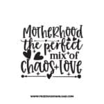 Motherhood The Perfect Chaos Love SVG & PNG, SVG Free Download,  SVG for Cricut Design Silhouette, svg files for cricut, mom life svg, mom svg