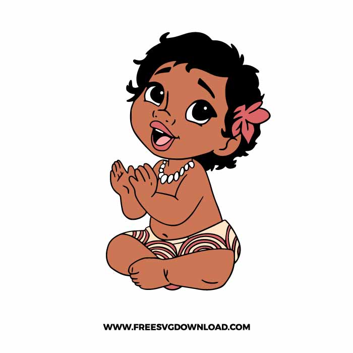 Baby Moana SVG & PNG free cut files - Free SVG Download