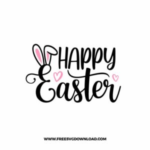 Happy Easter Bunny Ears SVG PNG, SVG Free Download, SVG files for Cricut, rabbit silhouette, rabbit png, easter svg, easter bunny svg, bunny cut files, bunny face svg, happy easter svg, bunny ears free svg