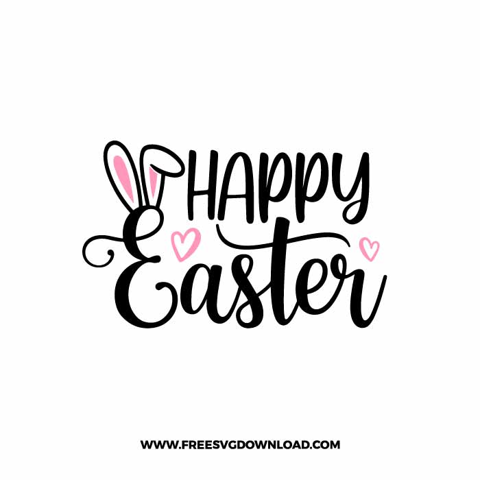 Happy Easter Bunny Ears SVG PNG, SVG Free Download, SVG files for Cricut, rabbit silhouette, rabbit png, easter svg, easter bunny svg, bunny cut files, bunny face svg, happy easter svg, bunny ears free svg