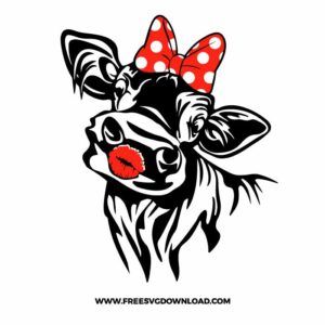 Cow Kiss Bow SVG & PNG, SVG Free Download, svg files for cricut, separated svg, trending svg, cow bow svg, farmhouse svg, heifer svg, cow print svg, animal svg, calf svg, cow face svg, farm svg