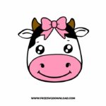 Cute Cow with Bow SVG & PNG, SVG Free Download, svg files for cricut, separated svg, trending svg, cow bow svg, farmhouse svg, heifer svg, cow print svg, animal svg, calf svg, cow face svg, farm svg