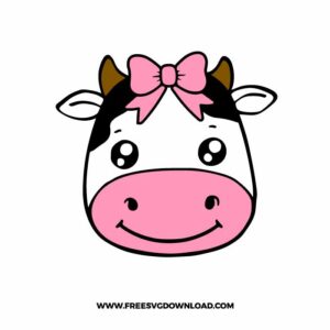 Cow with Bow Free SVG File