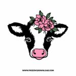 Cute Floral Cow SVG & PNG, SVG Free Download, svg files for cricut, separated svg, trending svg, cow bow svg, farmhouse svg, heifer svg, cow print svg, animal svg, calf svg, cow face svg, farm svg