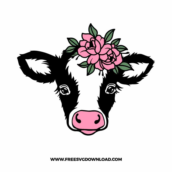Farm Cow Svg Animal Cow Flowers Svg Cow Svg Floral Cow Svg file Floral Cow png Cow with flowers Svg,dxf,svg,png,eps