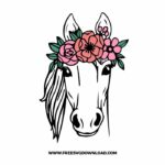 Cute Floral Horse SVG & PNG, SVG Free Download, svg files for cricut, separated svg, trending svg, farmhouse svg, animal svg, farm svg, horse svg, equestrian svg, western svg