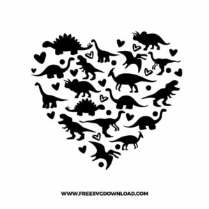 Dinosaur Heart Free SVG File