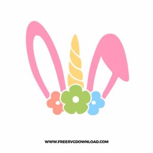 Easter unicorn bunny ears svg