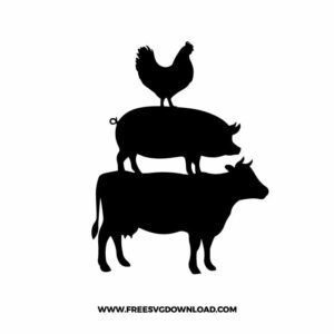 Farm Animal SVG & PNG, SVG Free Download, svg files for cricut, separated svg, trending svg, farmhouse svg, animal svg, farm svg, cow svg, chicken svg, pig svg