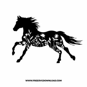 Floral Horse SVG & PNG, SVG Free Download, svg files for cricut, separated svg, trending svg, farmhouse svg, animal svg, farm svg, horse svg, equestrian svg, western svg