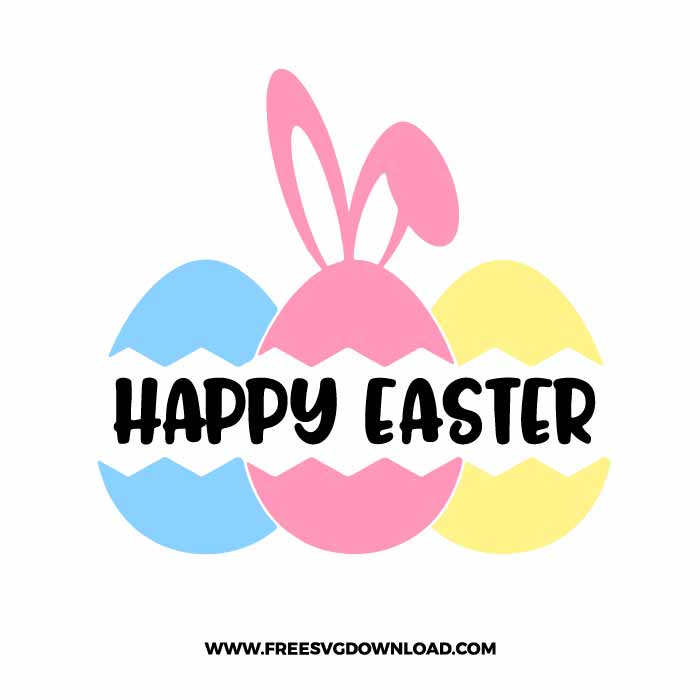 Bunny SVG,Easter Svg,Cricut Silhouette,Cut File Cute Bunny Happy Easter