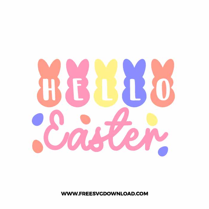 Hello Easter Peeps Free SVG