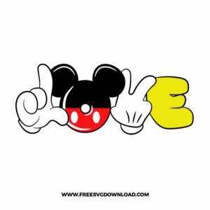 Mickey Love Hand SVG & PNG