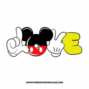 Mickey Love Hand SVG cut file