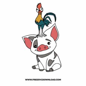 Pua and Hei Hei Free SVG File