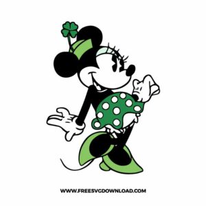 St Patricks Minnie Mouse Free SVG File
