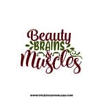 Beauty Brains & Muscles 2 SVG PNG, SVG Free Download,  SVG files Cricut, fitness svg, gym svg, workout svg, barbell svg, strong svg