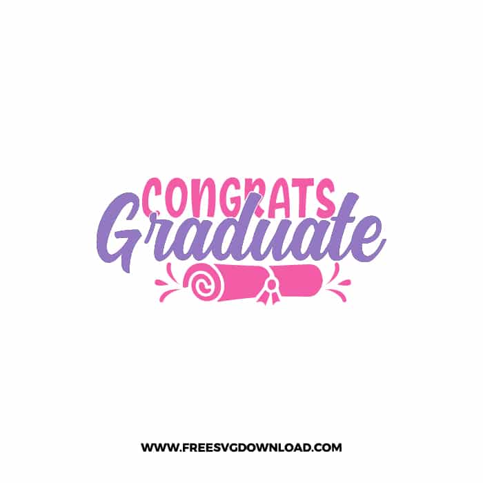 Congrats Graduate 2 SVG & PNG, Free Download, SVG for Cricut Design Silhouette, teacher svg, school svg, kindergarten svg, graduation svg