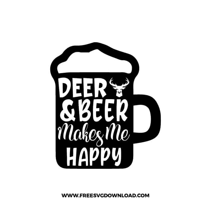Deer and Beer Makes Me Happy SVG & PNG, SVG Free Download, svg files for cricut, separated svg, hunting svg, deer hunting svg, duck hunting