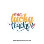 One Lucky Teacher free SVG & PNG, SVG Free Download,  SVG for Cricut Design Silhouette, teacher svg school svg, inspiration svg