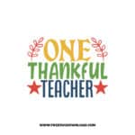 One Thankful Teacher 2 free SVG & PNG, SVG Free Download,  SVG for Cricut Design Silhouette, teacher svg, school svg, Thanksgiving svg