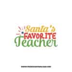 Santa's Favorite Teacher 2 free SVG & PNG, SVG Free Download,  SVG for Cricut Design Silhouette, teacher svg, school svg, christmas svg