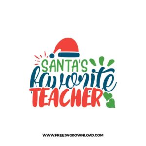 Santa's Favorite Teacher Free SVG File