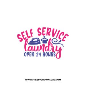 Self Service Laundry Open 24 Hours Free SVG File