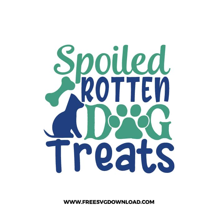 Spoiled Rotten Dog Treats SVG & PNG, SVG Free Download, SVG for Cricut, dog free svg, dog lover svg, paw print free svg, puppy svg