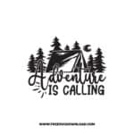 Adventure Is Calling free SVG & PNG free downloads. SVG Cricut Design Silhouette, free adventure svg, camping svg, camp fire svg, camp svg