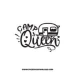 Camp Queen free SVG & PNG free downloads. SVG Cricut Design Silhouette, free adventure svg, camping svg, camp fire svg, camp svg