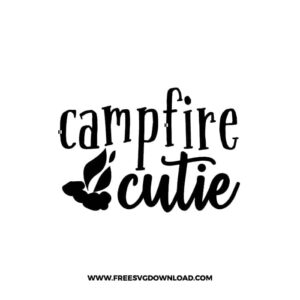 Campfire Cutie free SVG & PNG free downloads. SVG Cricut Design Silhouette, free adventure svg, camping svg, camp fire svg, camp svg
