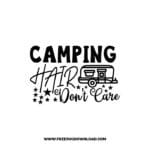 Camping Hair Don't Care 2 free SVG & PNG free downloads. SVG Cricut Design Silhouette, adventure svg, camping svg, camp fire svg, camp svg