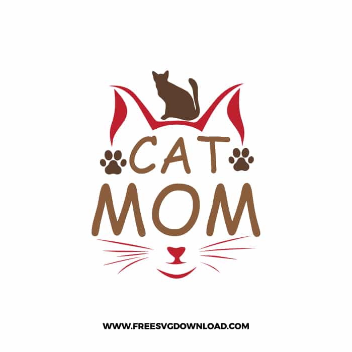 Cat Mom SVG & PNG, SVG Free Download, SVG for Cricut, dog free svg, dog lover svg, paw print free svg, puppy svg