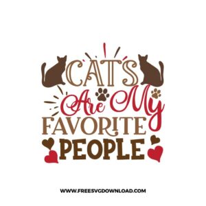 Cats Are My Favorite People SVG & PNG, SVG Free Download, SVG for Cricut, dog free svg, dog lover svg, paw print free svg, puppy svg, cat svg