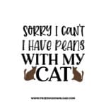 I Can't I Have Plans With My Cat free SVG & PNG, SVG Free Download, SVG for Cricut Design, inspirational svg, motivational svg, quotes svg
