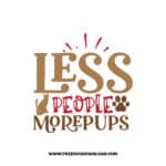 Less People More Pups SVG & PNG, SVG Free Download, SVG for Cricut, dog free svg, dog lover svg, paw print free svg, puppy svg, cat svg