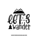 Let's Wander 2 free SVG & PNG free downloads. SVG Cricut Design Silhouette, adventure svg, camping svg, camp fire svg, camp svg