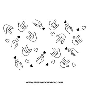 Love Fingers Starbucks Wrap Free SVG File