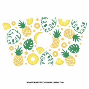 Pineapple Starbucks Wrap free SVG, SVG Free Download, SVG Cricut, starbucks wrap free svg, fruit svg, summer starbucks svg, tropical svg
