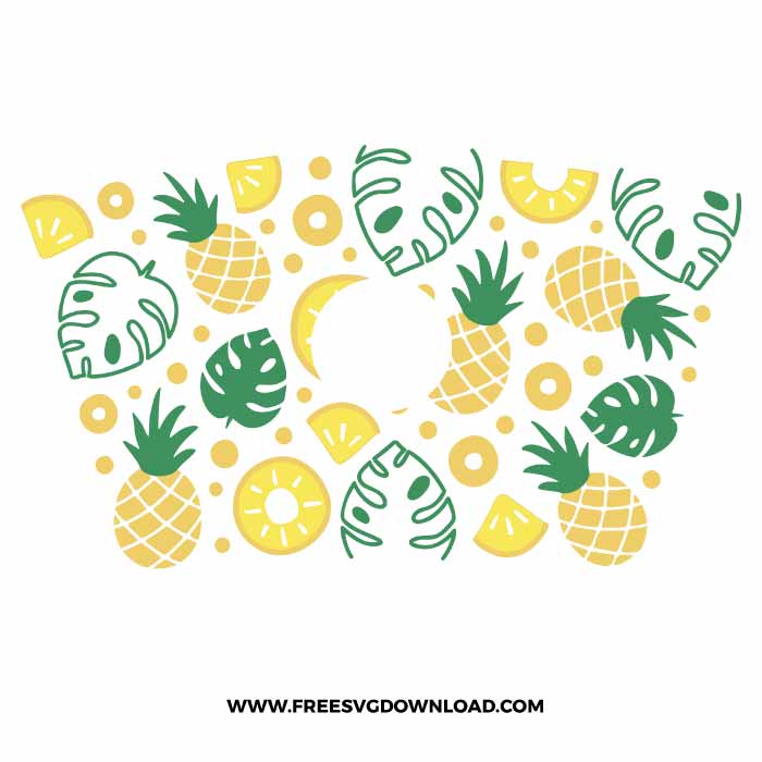 Pineapple Starbucks Wrap free SVG, SVG Free Download, SVG Cricut, starbucks wrap free svg, fruit svg, summer starbucks svg, tropical svg