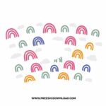 Boho Rainbow Clouds Starbucks Wrap free SVG, SVG Free Download, SVG Cricut, starbucks wrap free svg, fruit svg, summer svg, boho svg